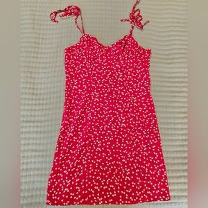 Red Heart Print Dress